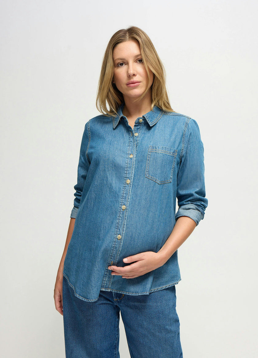 Maternity & Nursing Denim Button-Down Shirt