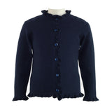 Jeweled Button Frilled Cardigan