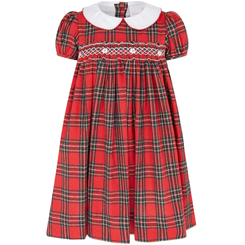 Lottie Hand Smocked Plaid Dress