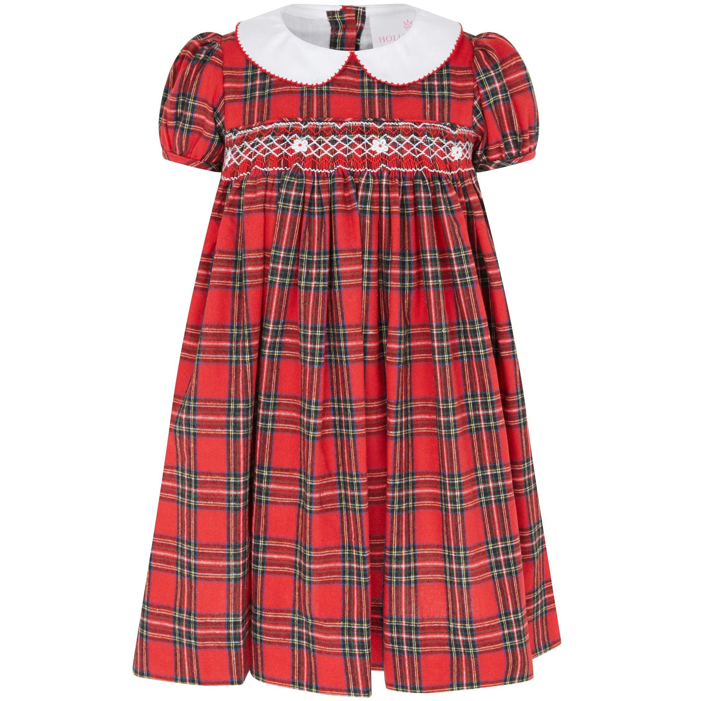 Lottie Hand Smocked Plaid Dress