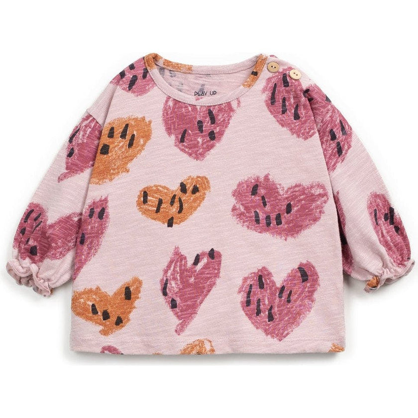Abstract Heart Print Long Sleeve T-Shirt