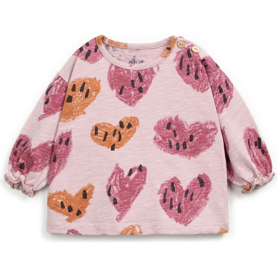 Abstract Heart Print Long Sleeve T-Shirt