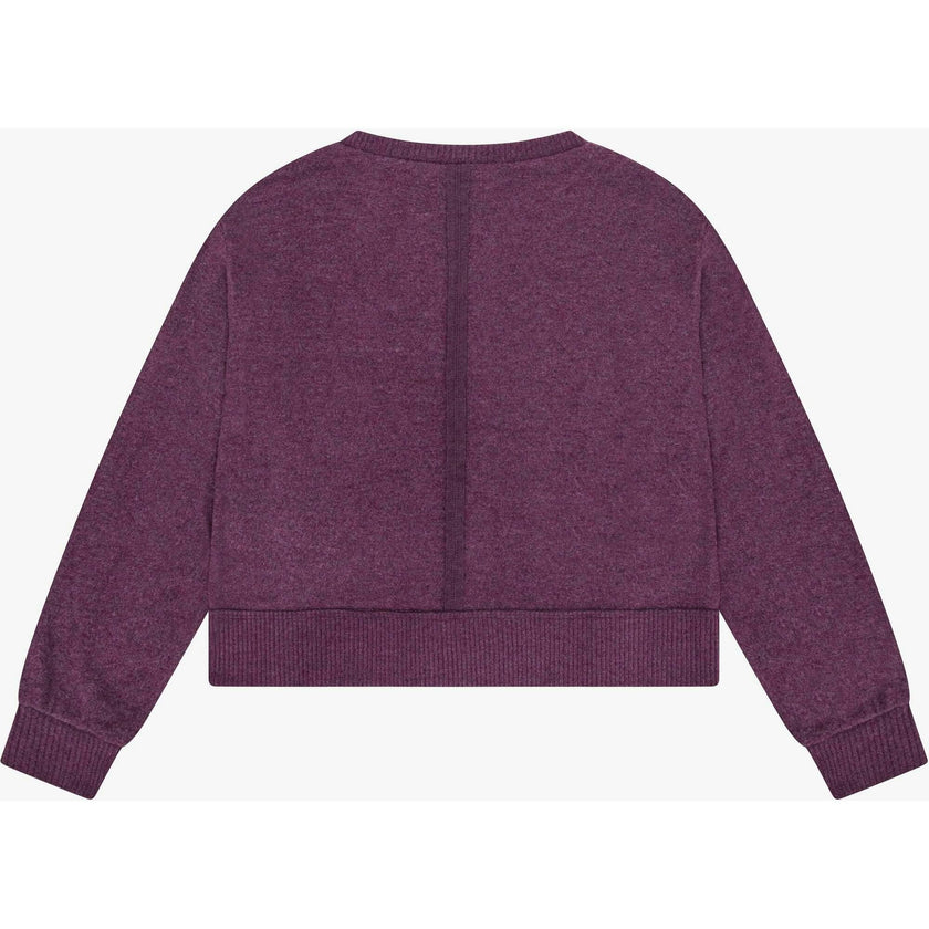 Tenly Hacci Jersey Cropped Split Neck Tunic