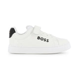 White BOSS Strap Sneakers