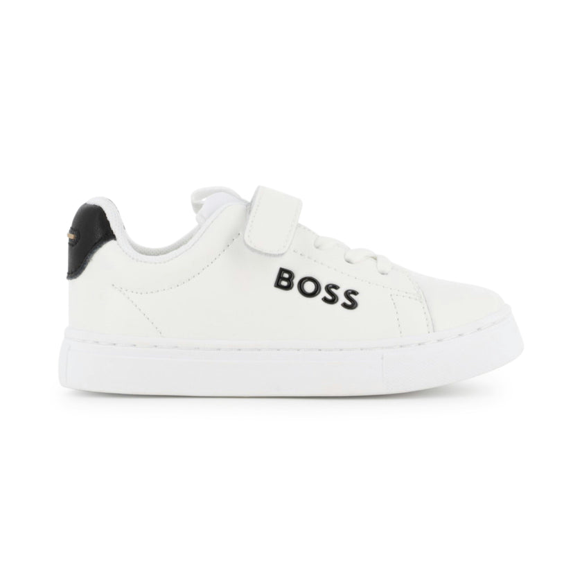 White BOSS Strap Sneakers