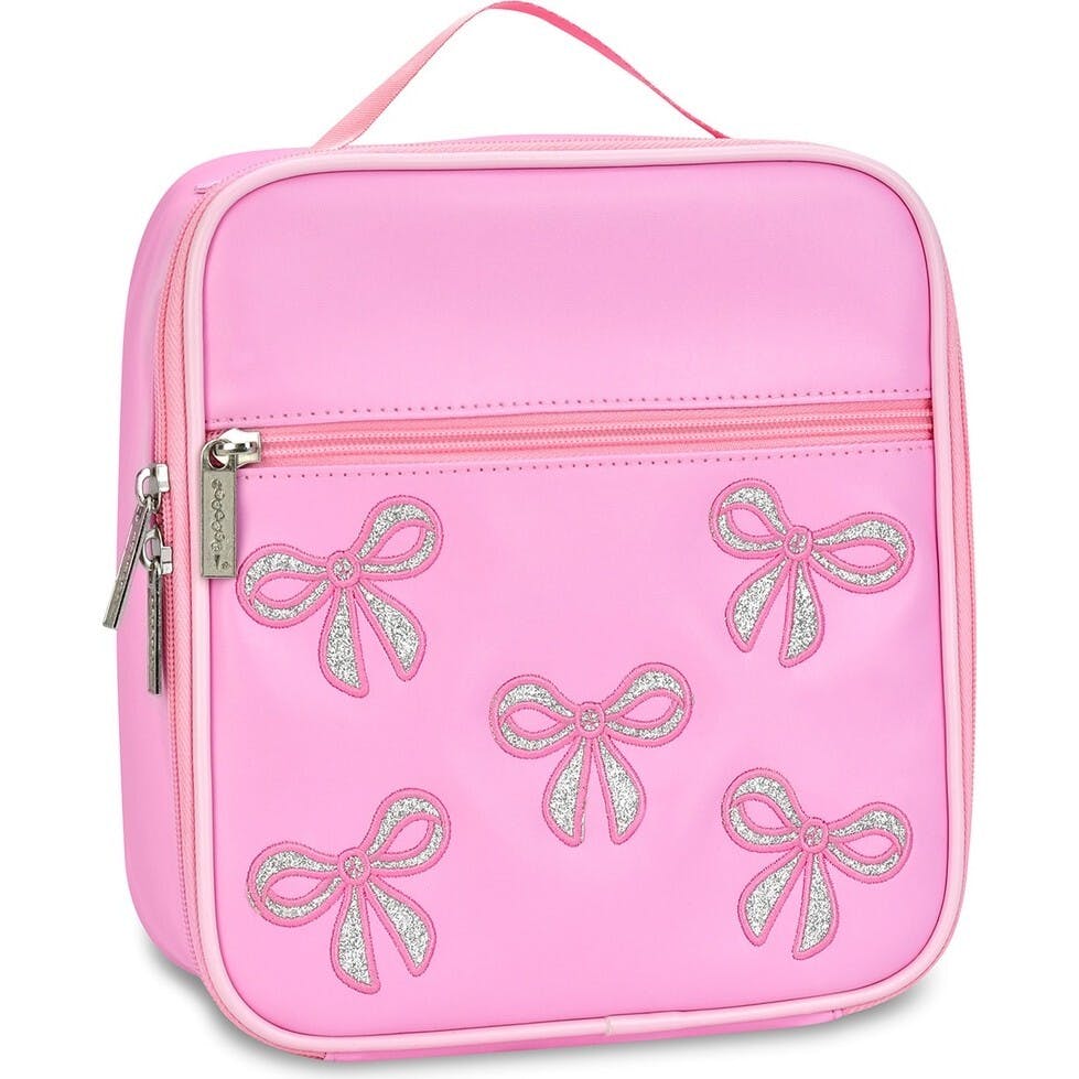 Pink Glitter Bows Lunch Tote