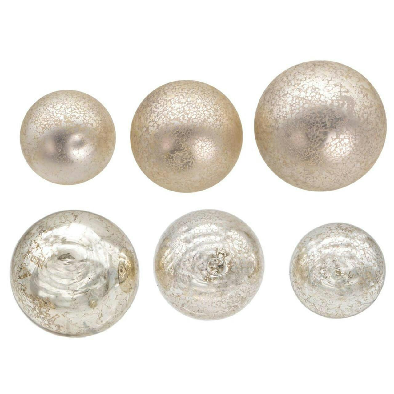 Kurt Adler 60-80 MM Shiny and Matter Platinum Mercury Glass Balls, 20-Piece Set