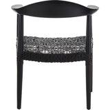 Juneau Leather Woven Accent Chair