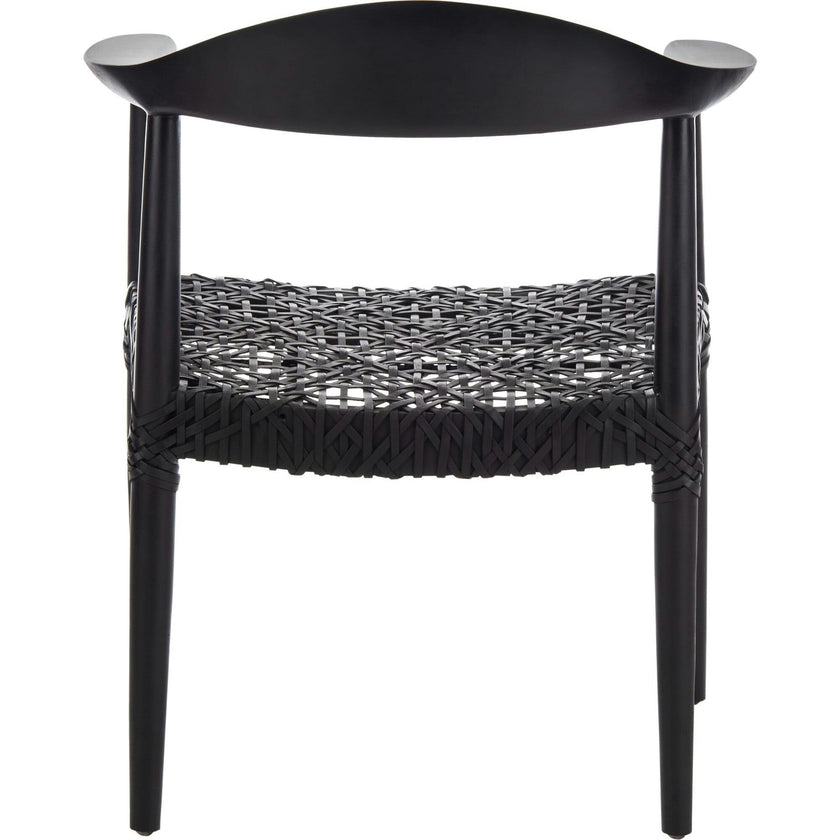 Juneau Leather Woven Accent Chair