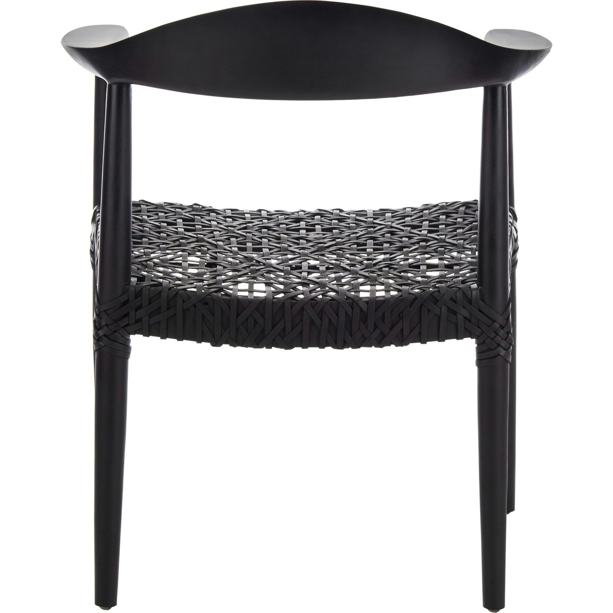Juneau Leather Woven Accent Chair