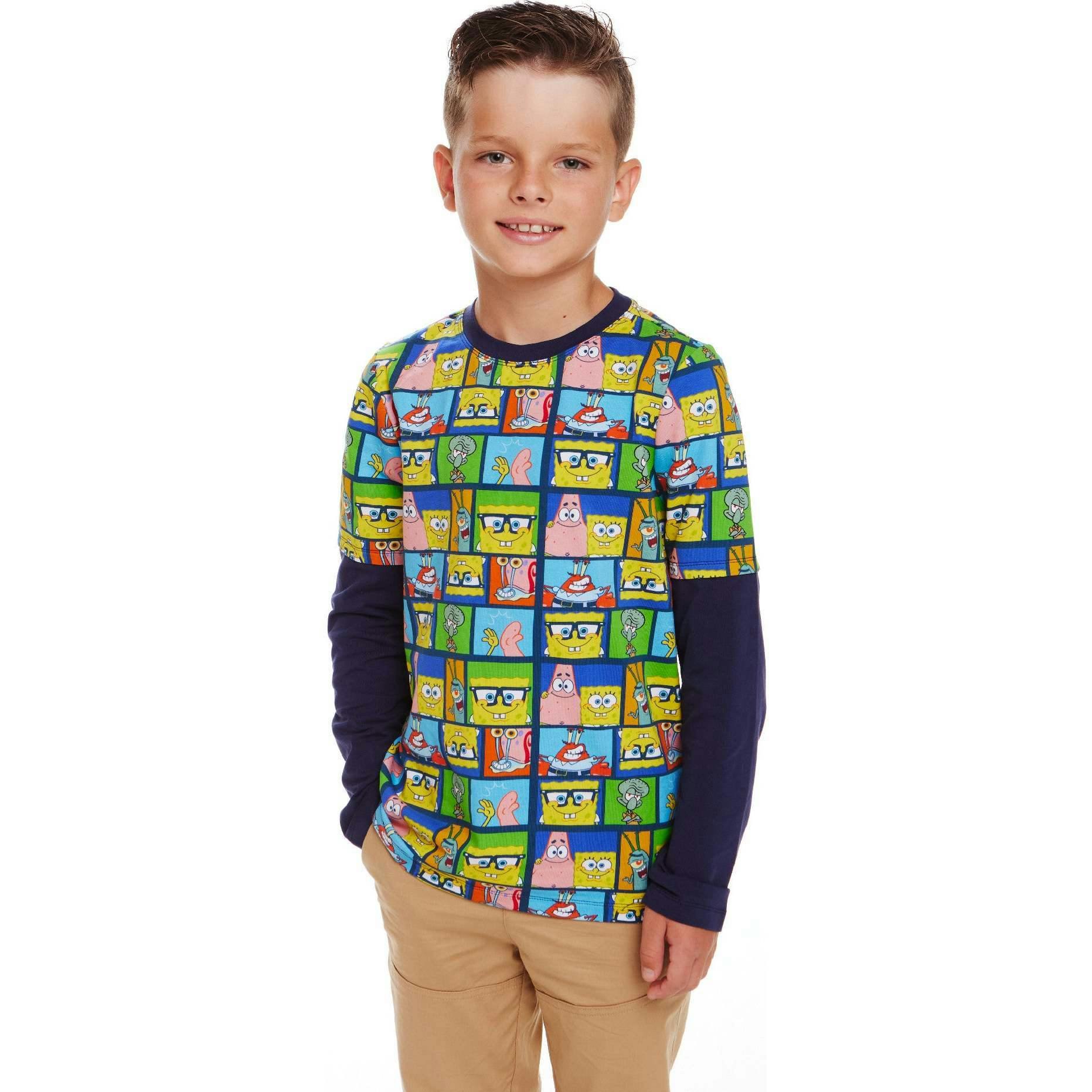 SpongeBob SquarePants™ x Andy & Evan® | Kids (2-7) Long Sleeve Character Collage T-Shirt