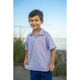 Stripe Print Performance Knit Polo