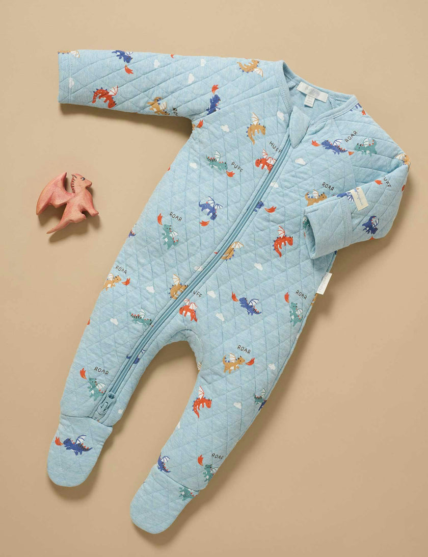 Quilted Growsuit Dragon Print
