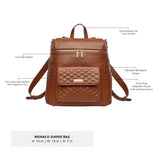 Monaco Diaper Bag | Latte Brown