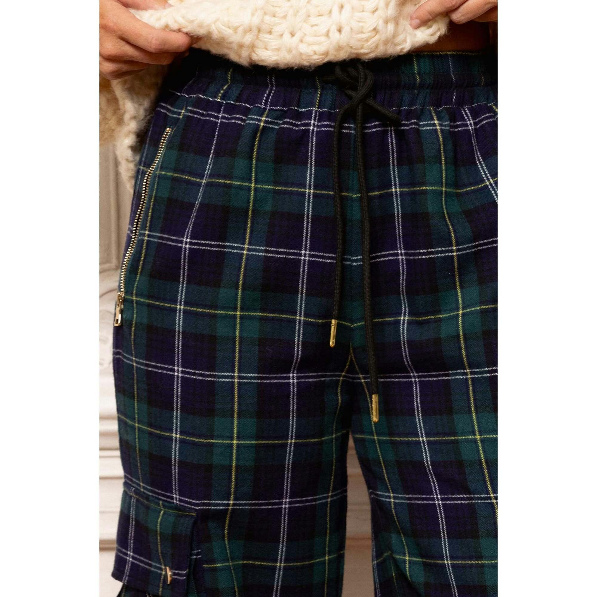 Nicole Cargo Pants in Nocturne Plaid