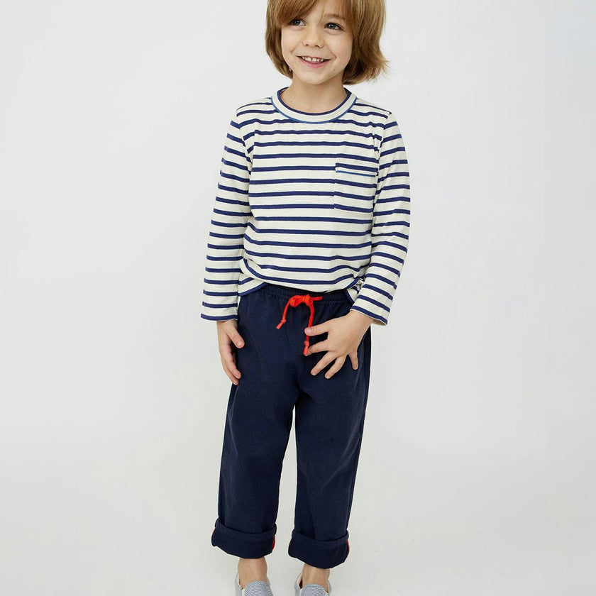 Bowie Pant, Navy with Red Drawcord