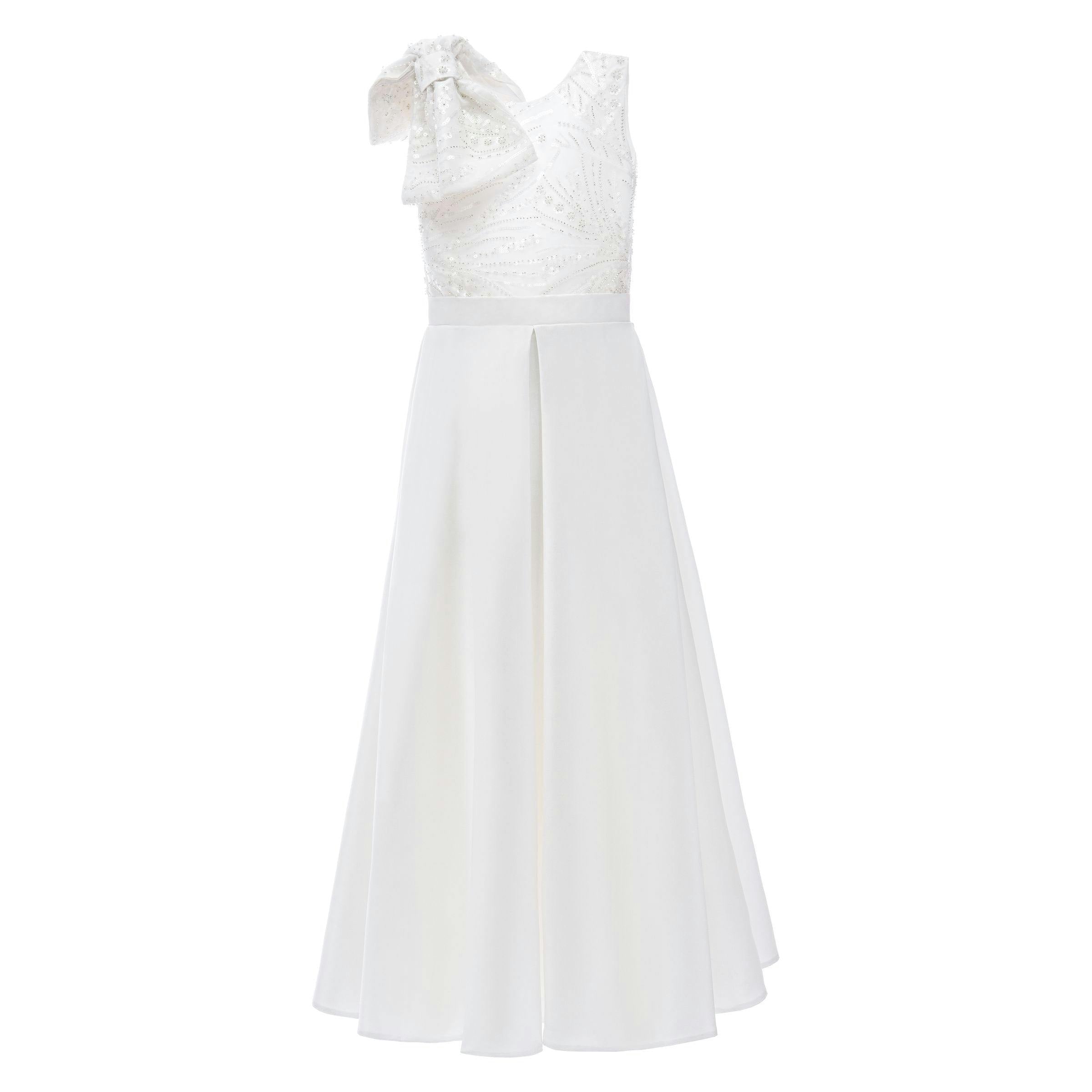 White Theia Bow-Embellished Dress