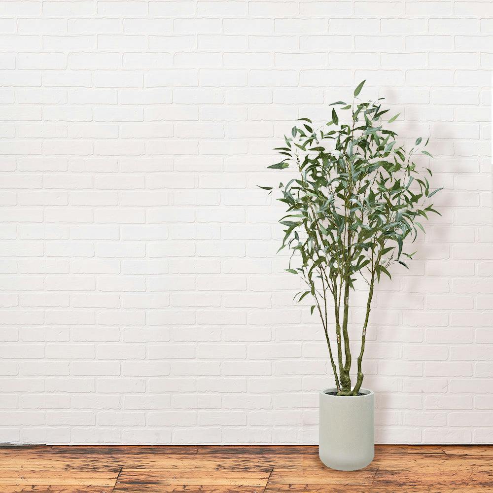 7' Artificial Willow Eucalyptus Tree with Artisan Planter