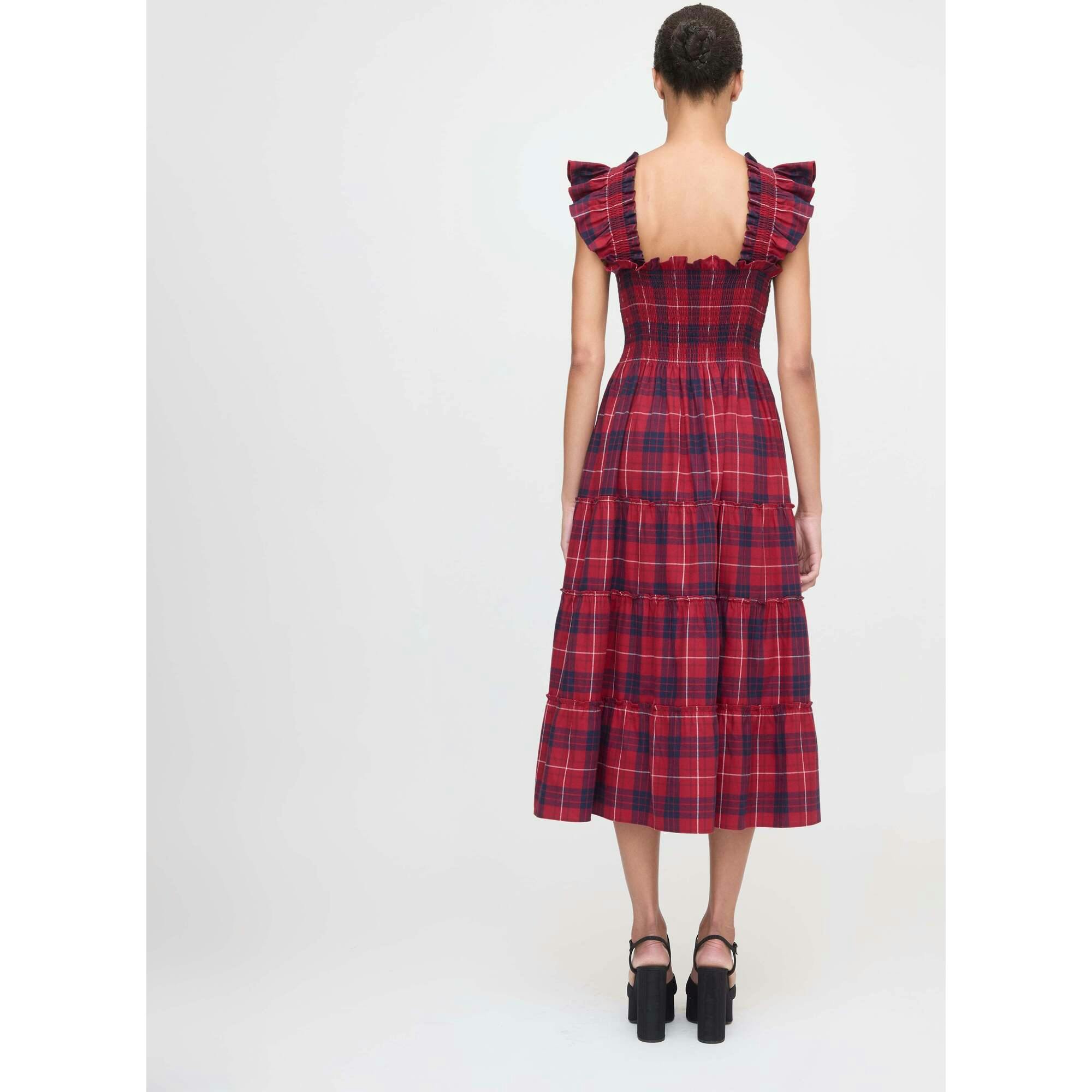 The Ellie Nap Dress - Cherry Tartan
