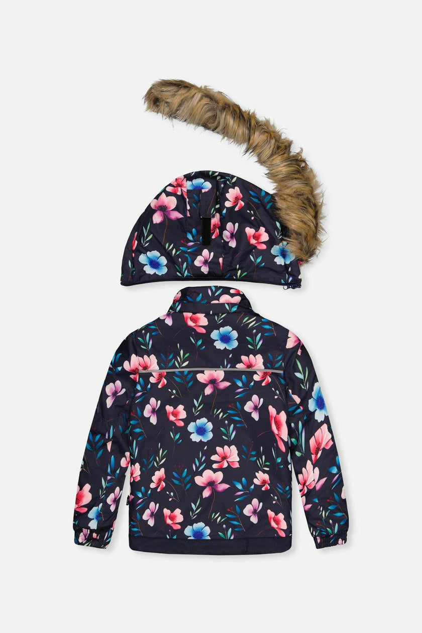Two Piece Play Snowsuit Blue Floral Print