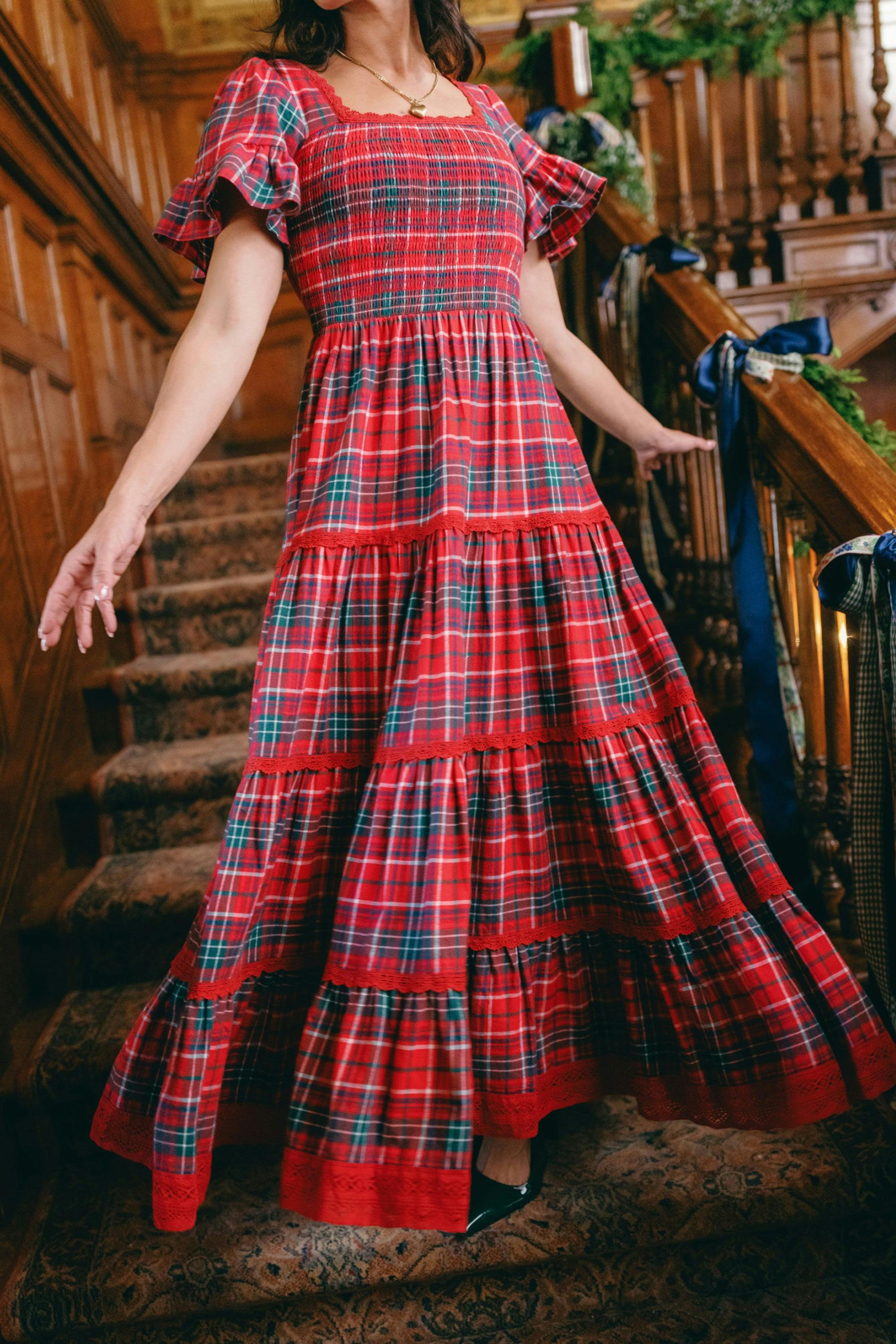 Rosario Dress in Christmas Cheer Plaid
