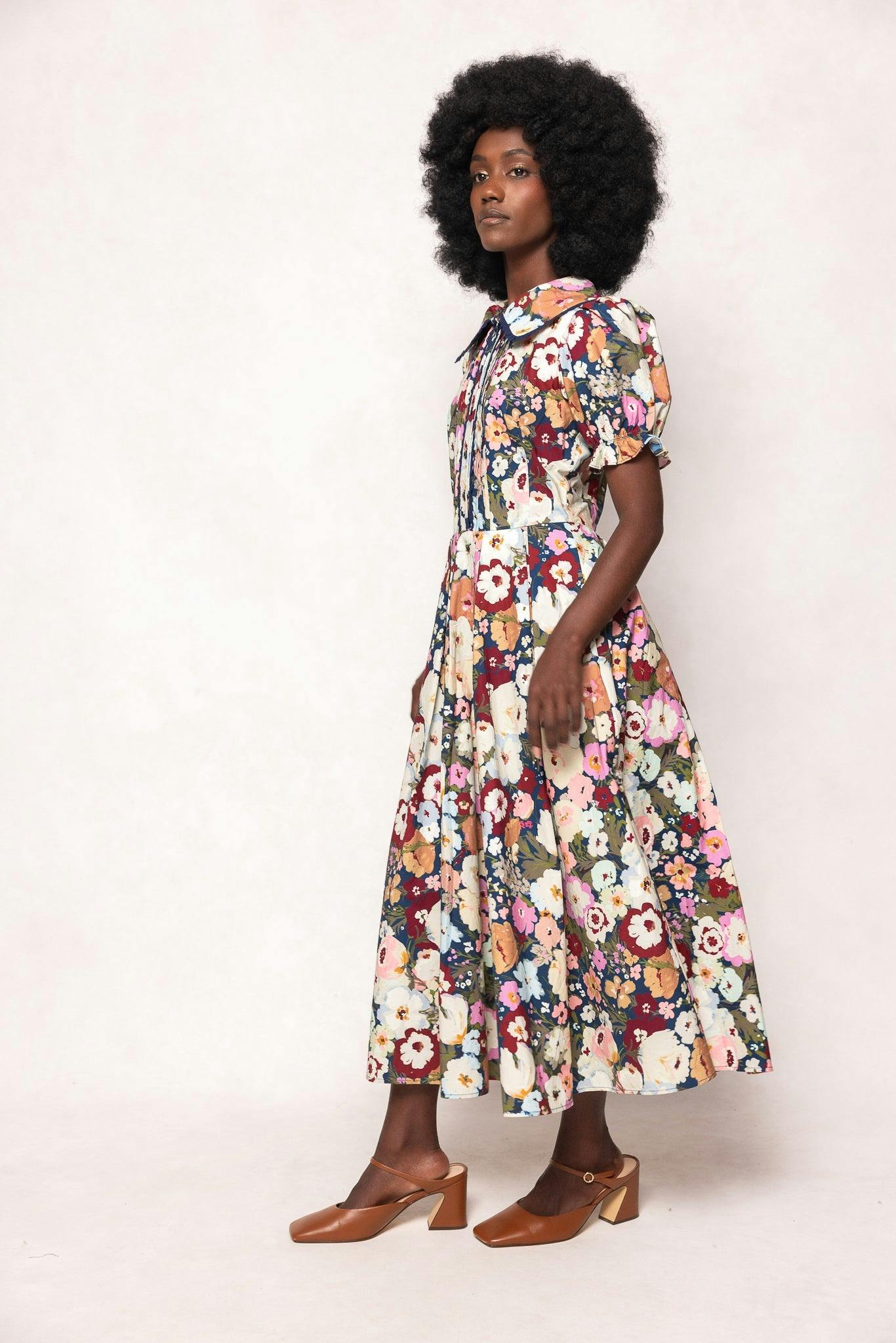 Sophia Dress in Midnight Garden