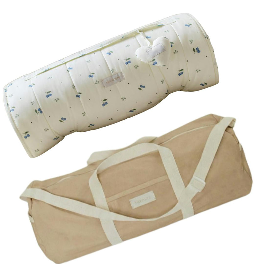 BLOOMERE Nap Mat Set (Blueberry Beige Bag)