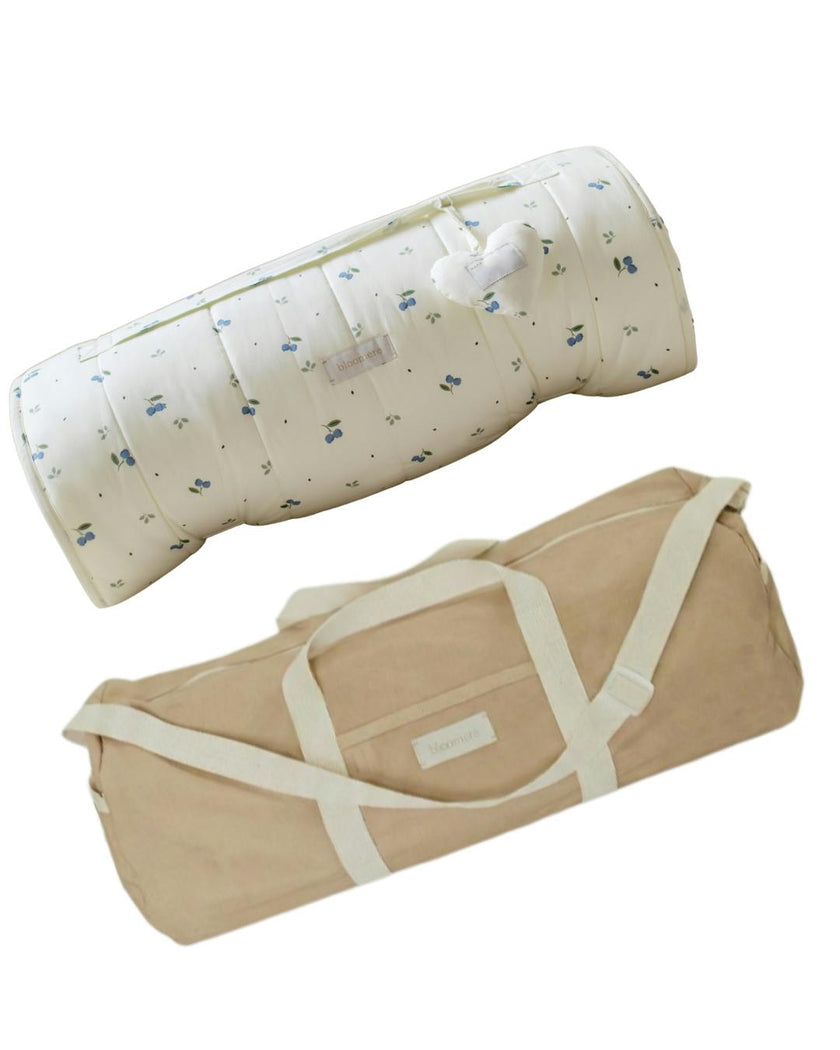 BLOOMERE  Nap Mat Set (Blueberry Beige Bag)