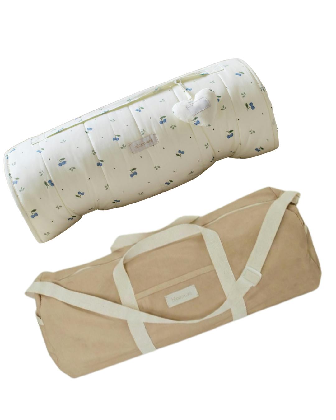 BLOOMERE Nap Mat Set (Blueberry Beige Bag)