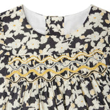 Jailys Fleurs Gold Thread Baby Dress Black