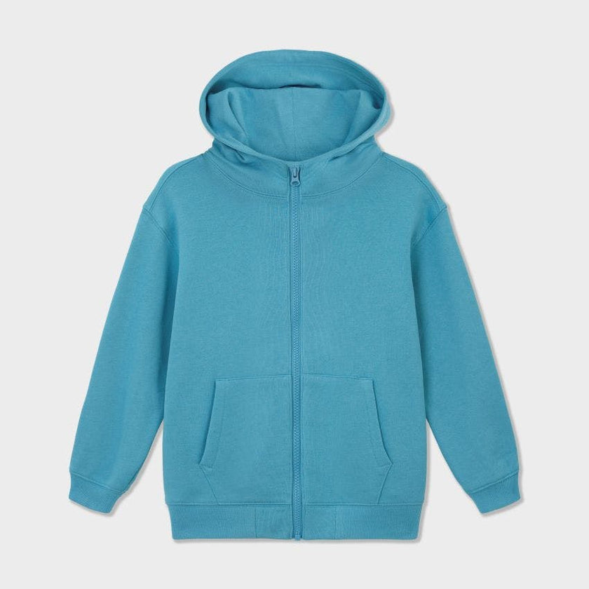 Relaxed Cotton Zip Up Hoodie