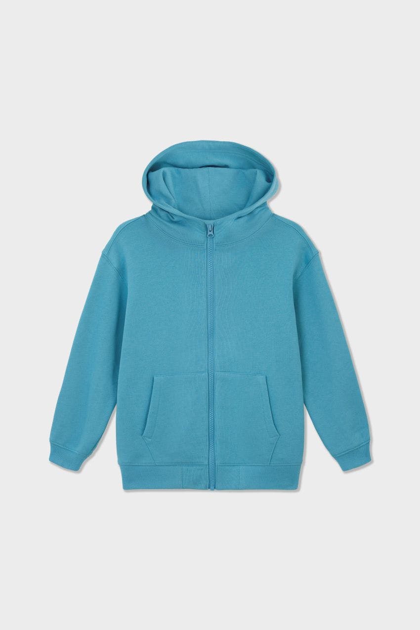 Relaxed Cotton Zip Up Hoodie