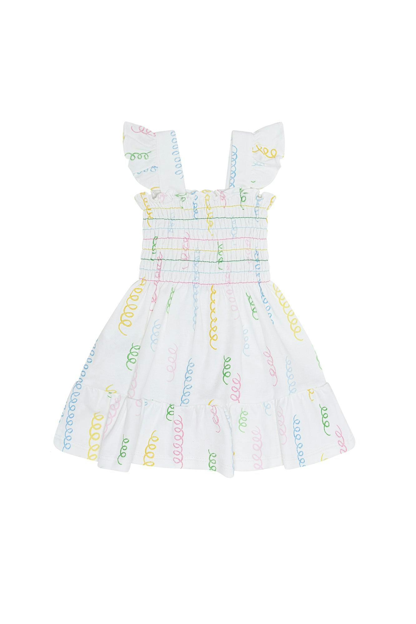 Spirals&nbsp;Print Gathered Dress