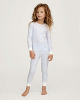 Kid's Pima Snug Fit Pajama Set in Fleur Blanche