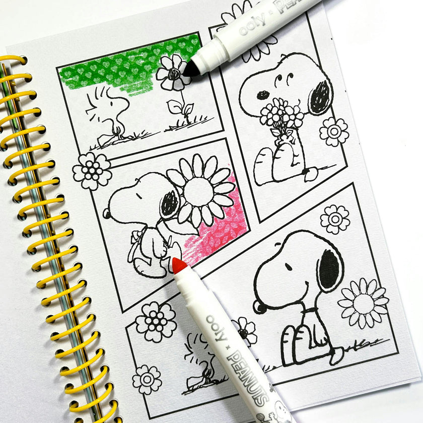 OOLY x Peanuts Coloring Activity & Sticker Kit - 8 Markers 8 Crayons