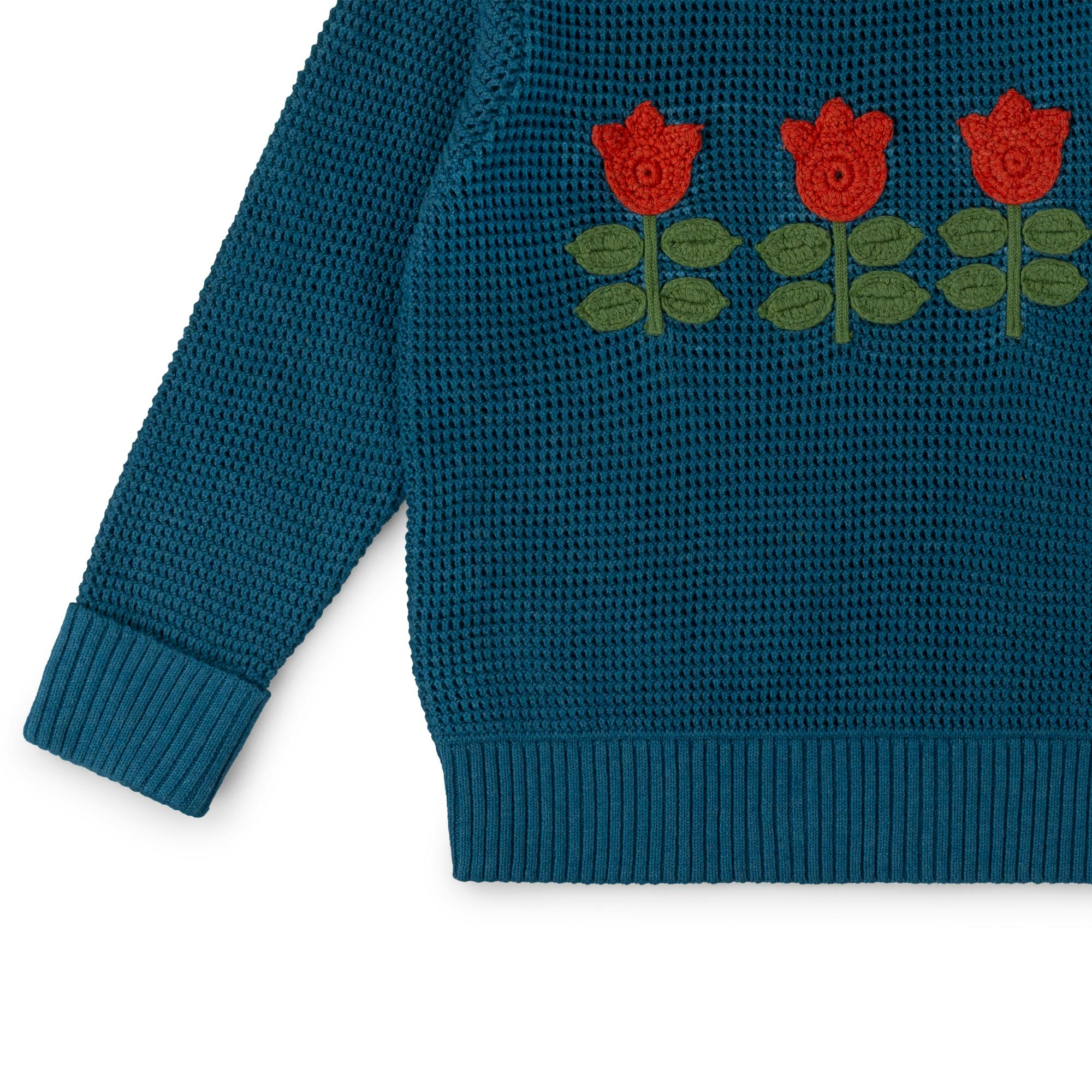Tulips Knitted Jumper, Blue