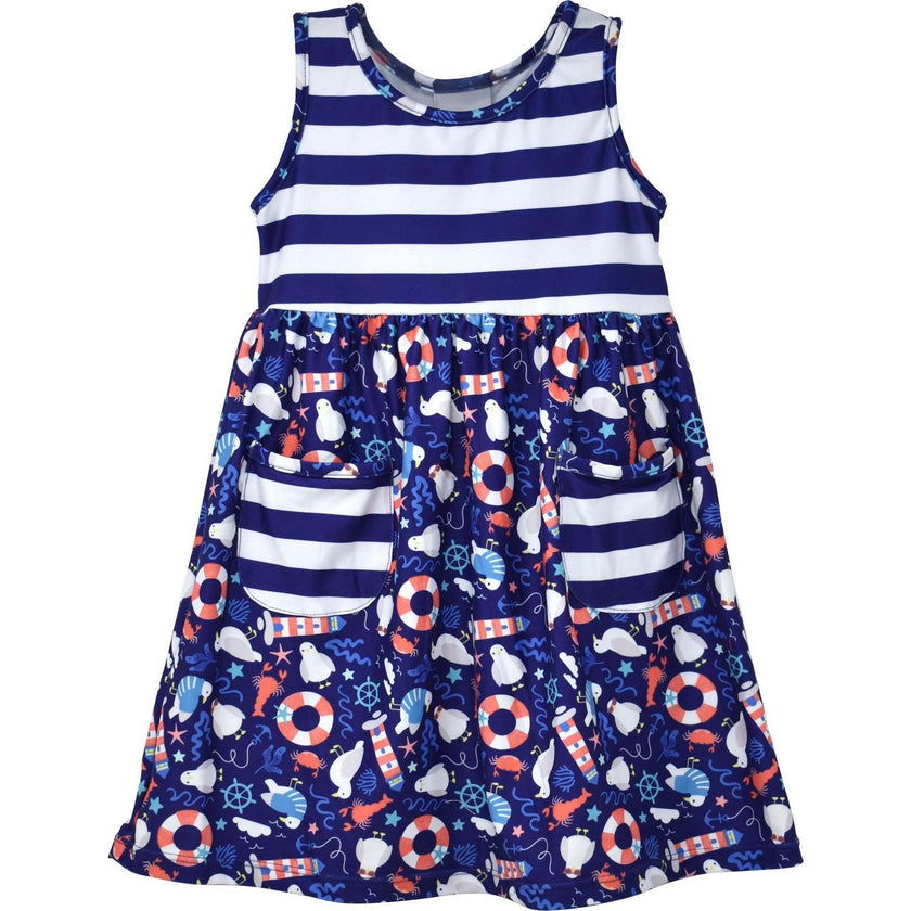 UPF 50+ Dahlia Sleeveless Tee Dress w/ Pockets