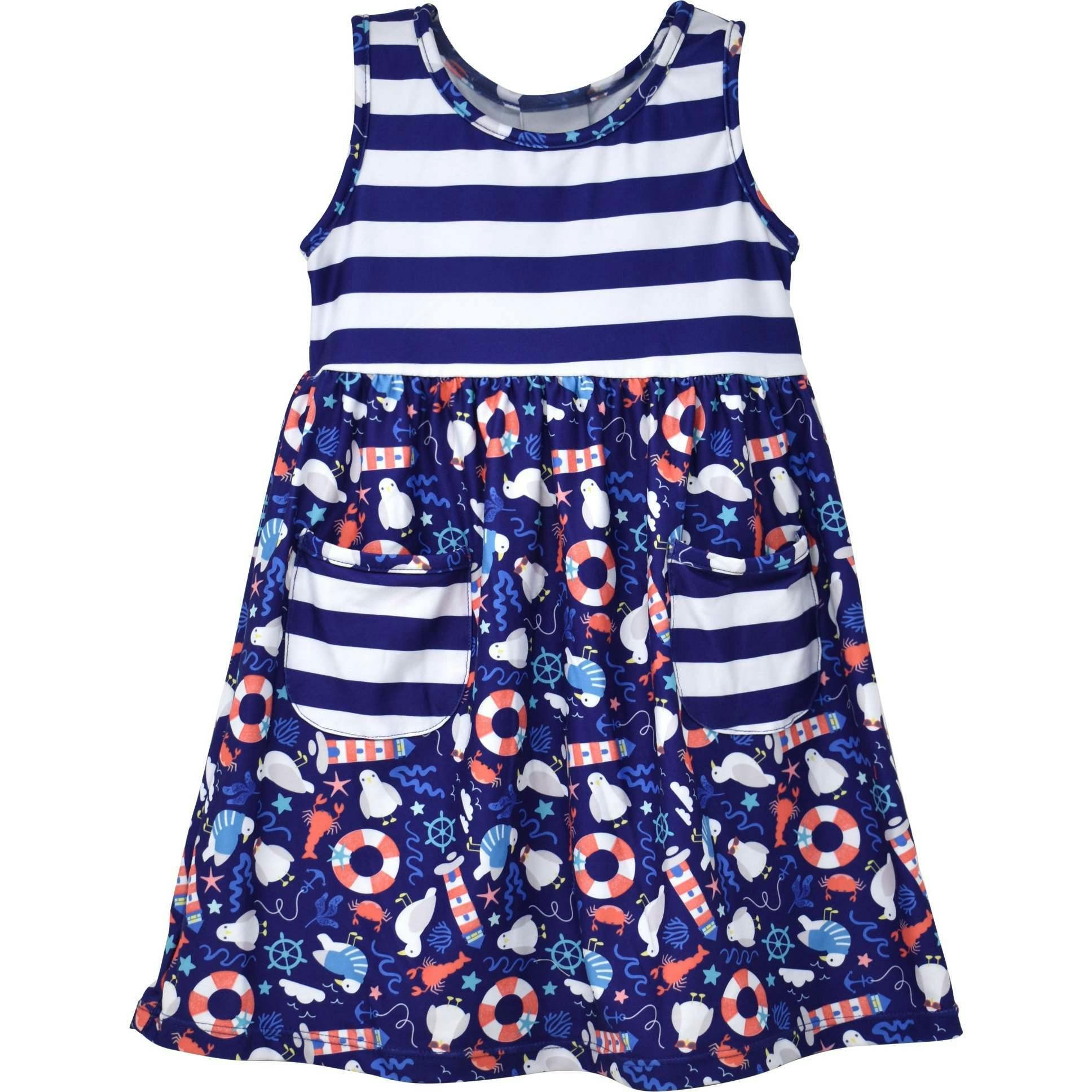 UPF 50+ Dahlia Sleeveless Tee Dress w/ Pockets