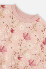 Sweatshirt Pink Printed Flowers