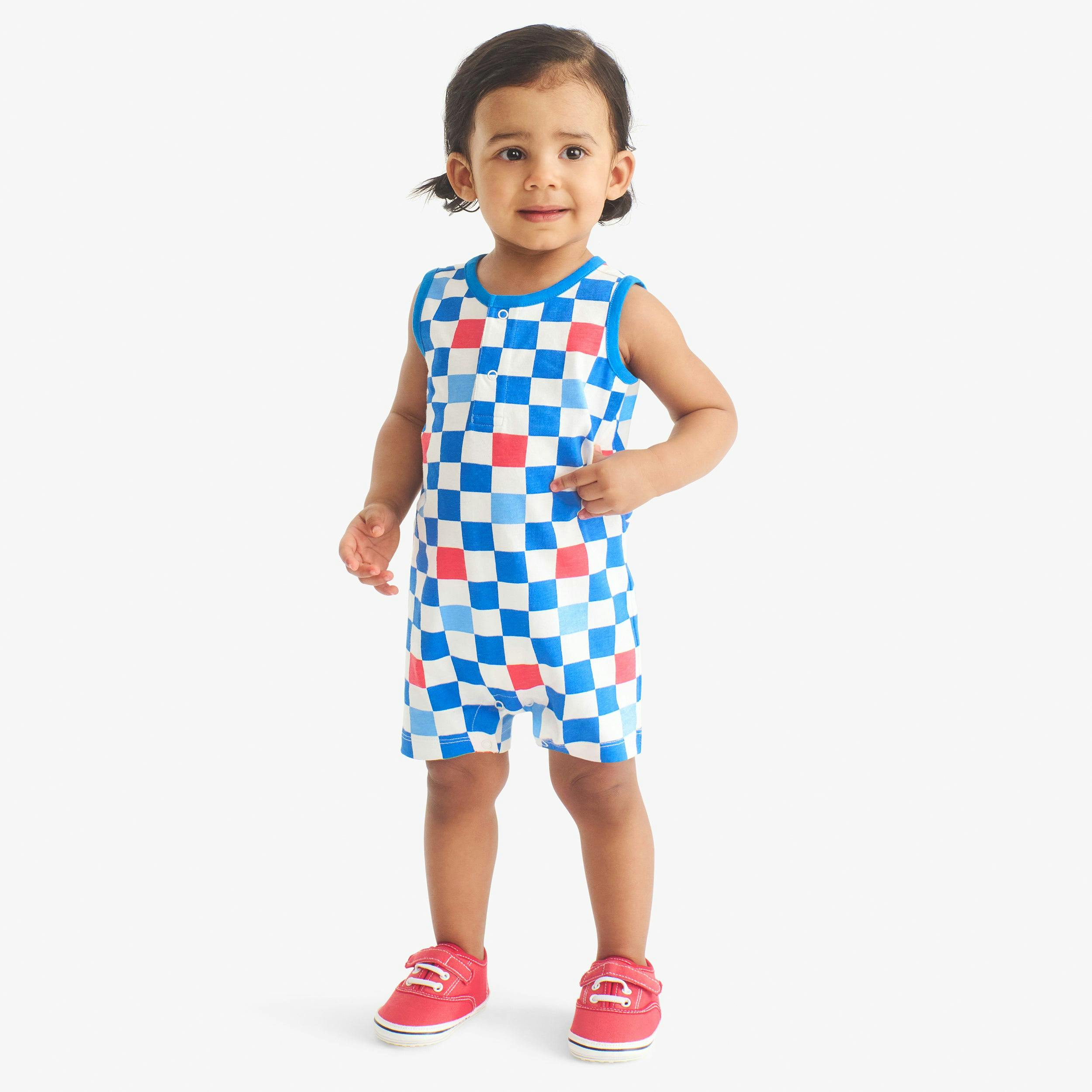 Clearance baby tank shortie in checkerboard