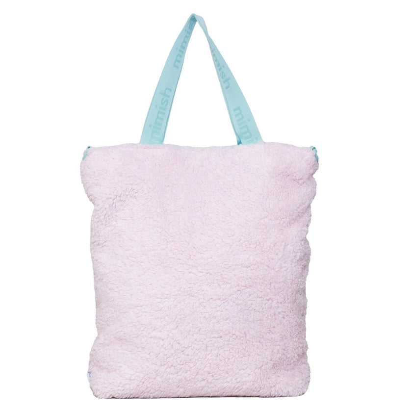 Snuggle Tote XL – The Oversized Sherpa Tote Bag for Sleepovers, Cotton Candy