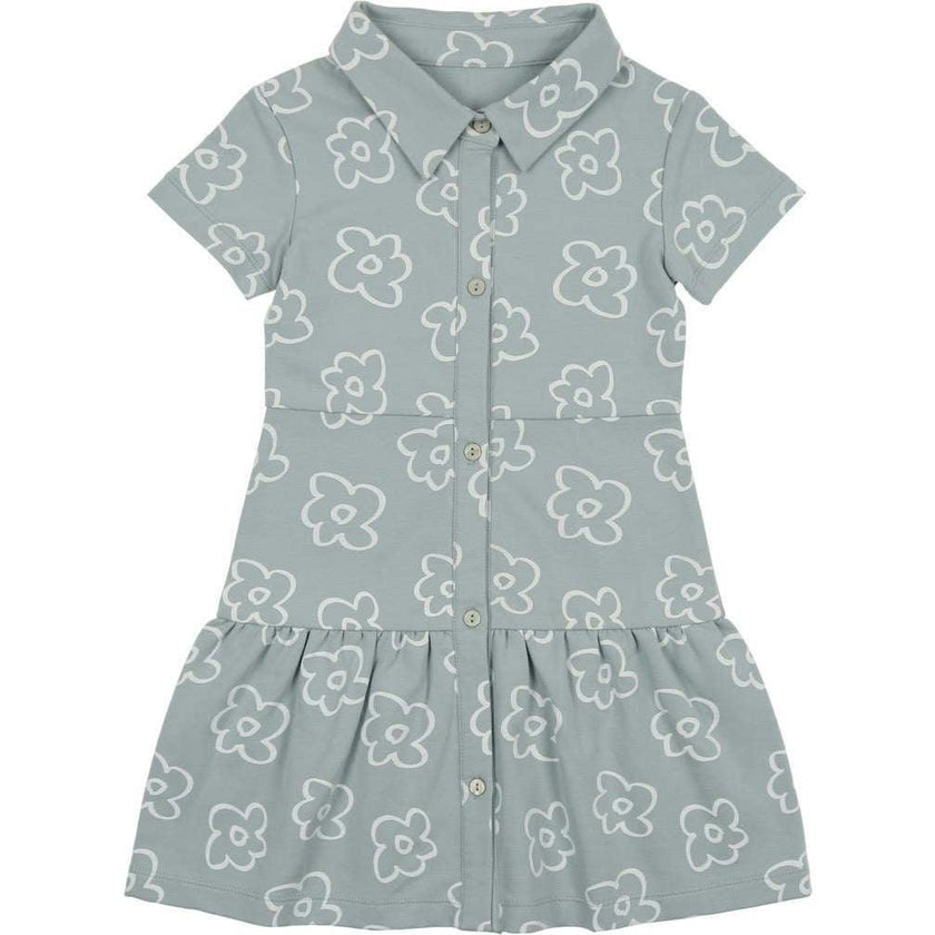 Tiered Flower Short Sleeve Dress