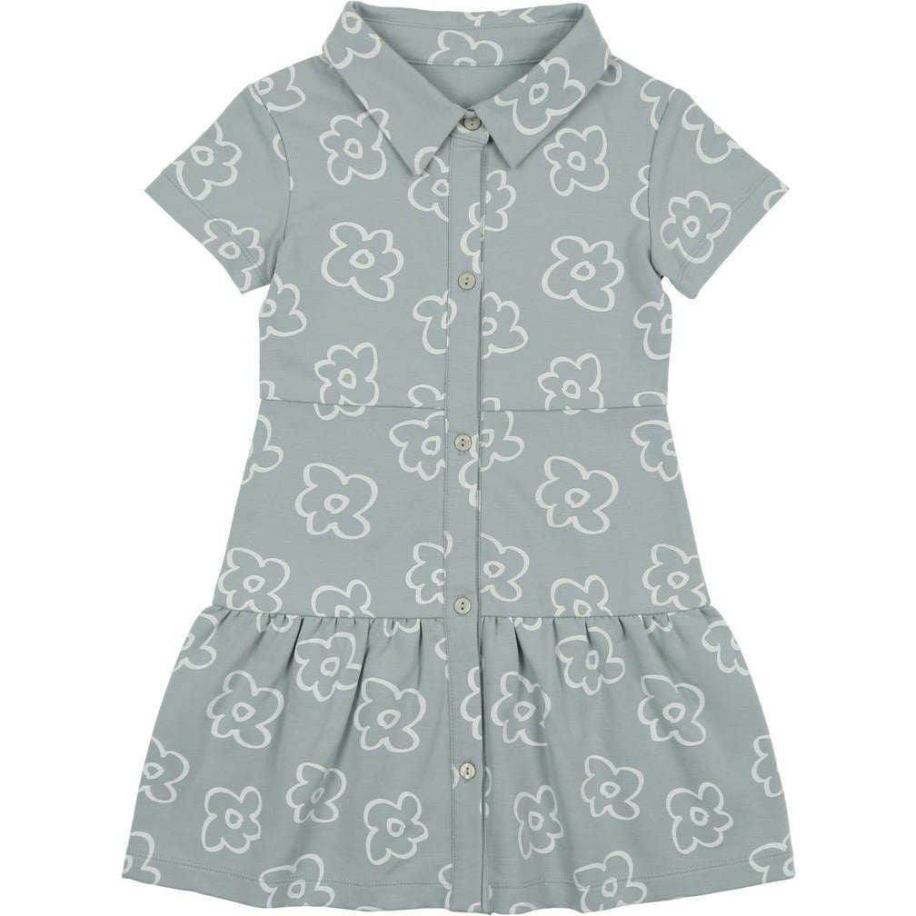 Tiered Flower Short Sleeve Dress
