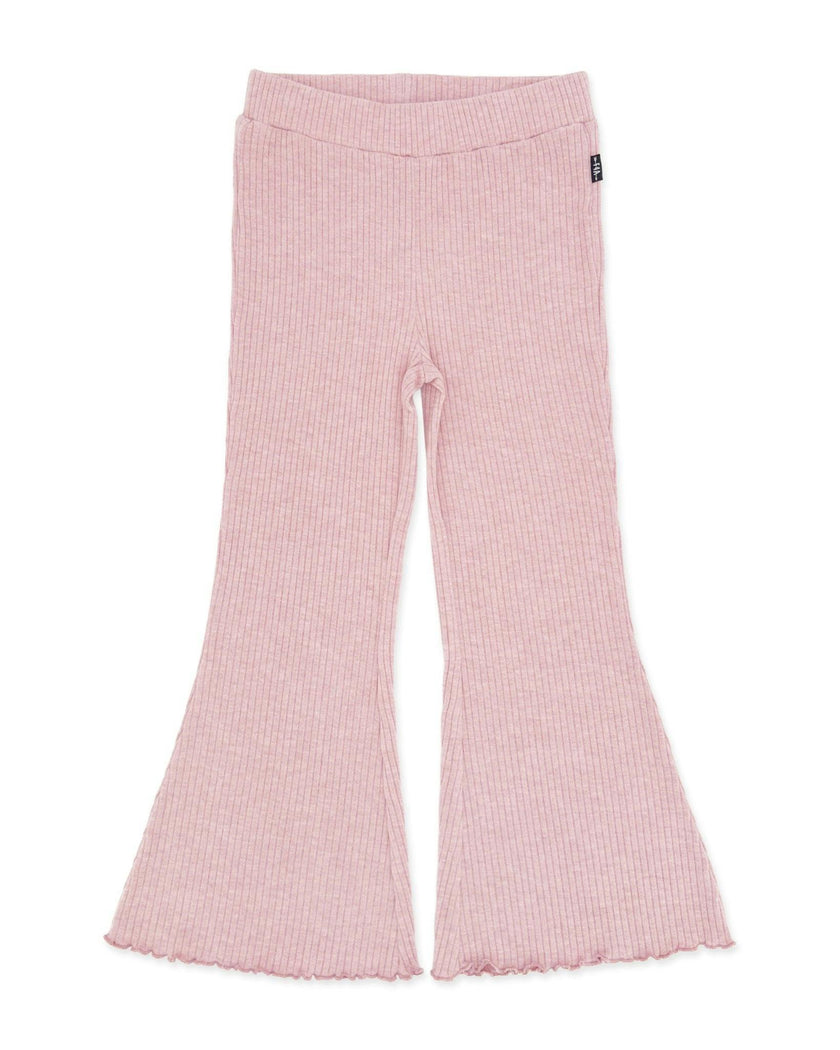 Meadow Bell Bottom Pant - Rose Quartz Brushed Rib