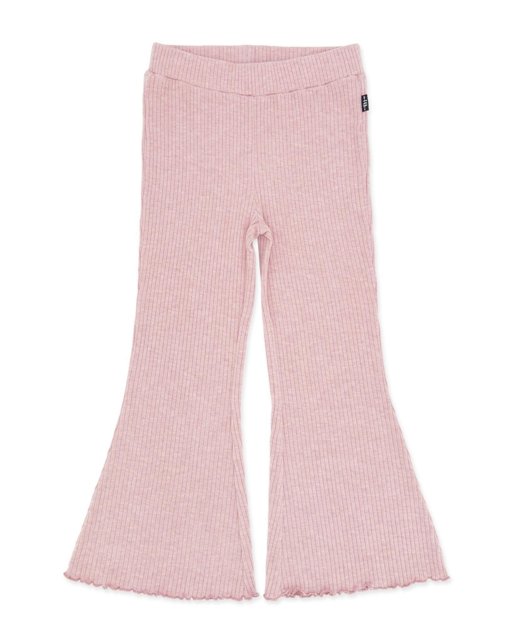 Meadow Bell Bottom Pant - Rose Quartz Brushed Rib