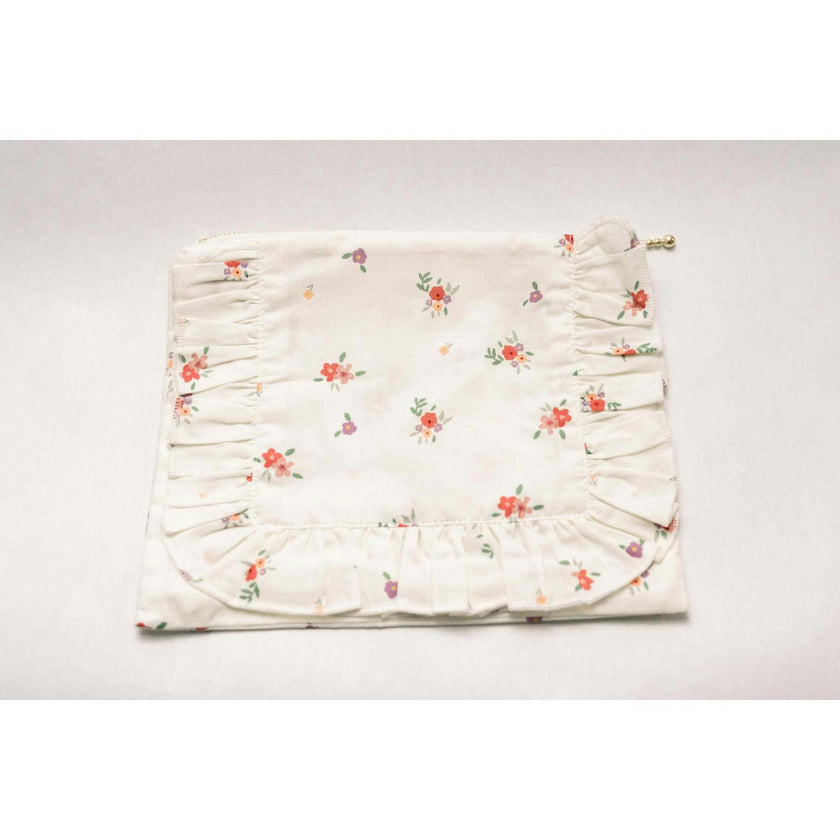 Summer Petals Timeless Floral Ruffle Pouch