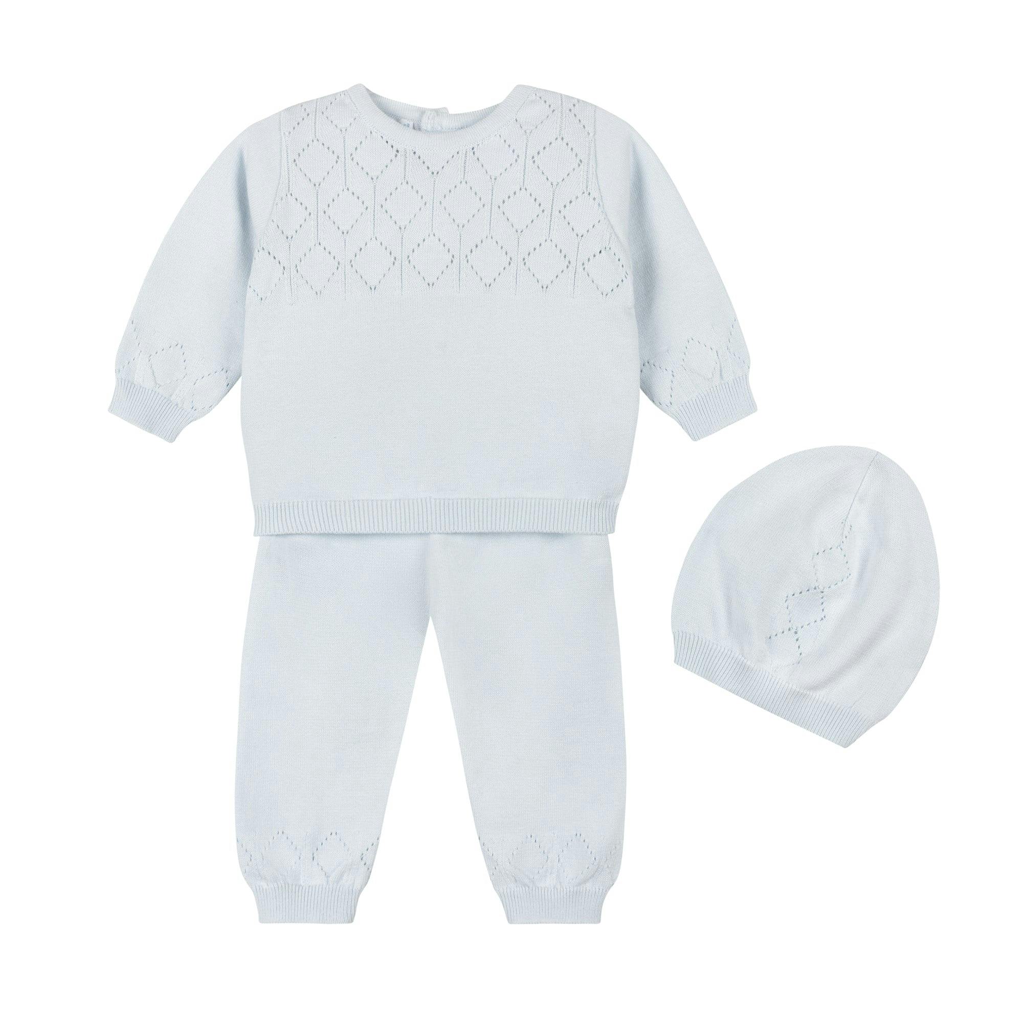 Lux Pointelle Knit Set w/Hat