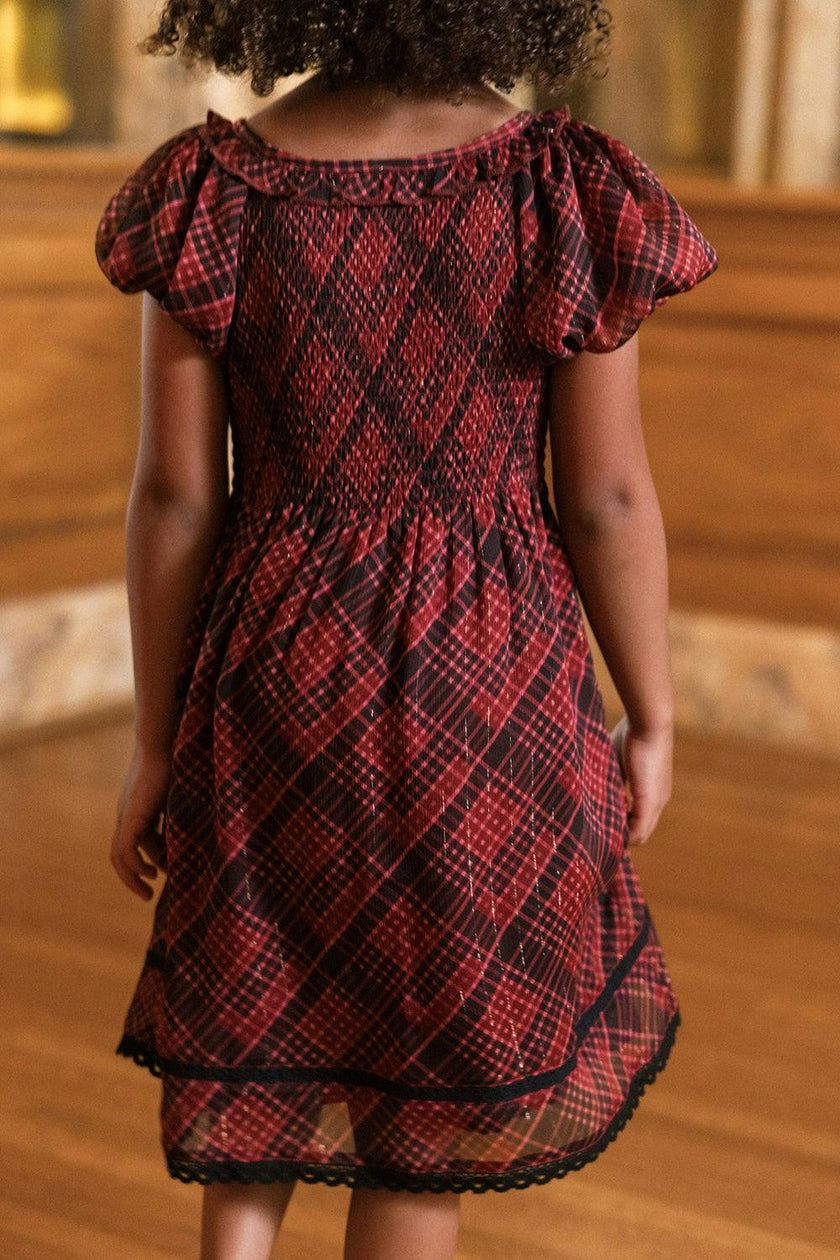 Mini Annalise Dress in Garnet Tinsel Plaid