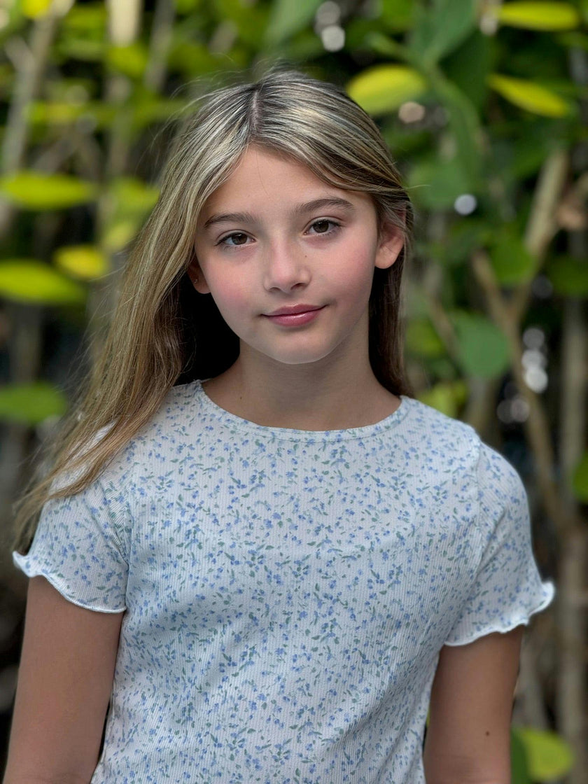 Girls Ribbed 2 Piece Top and Shorts Set