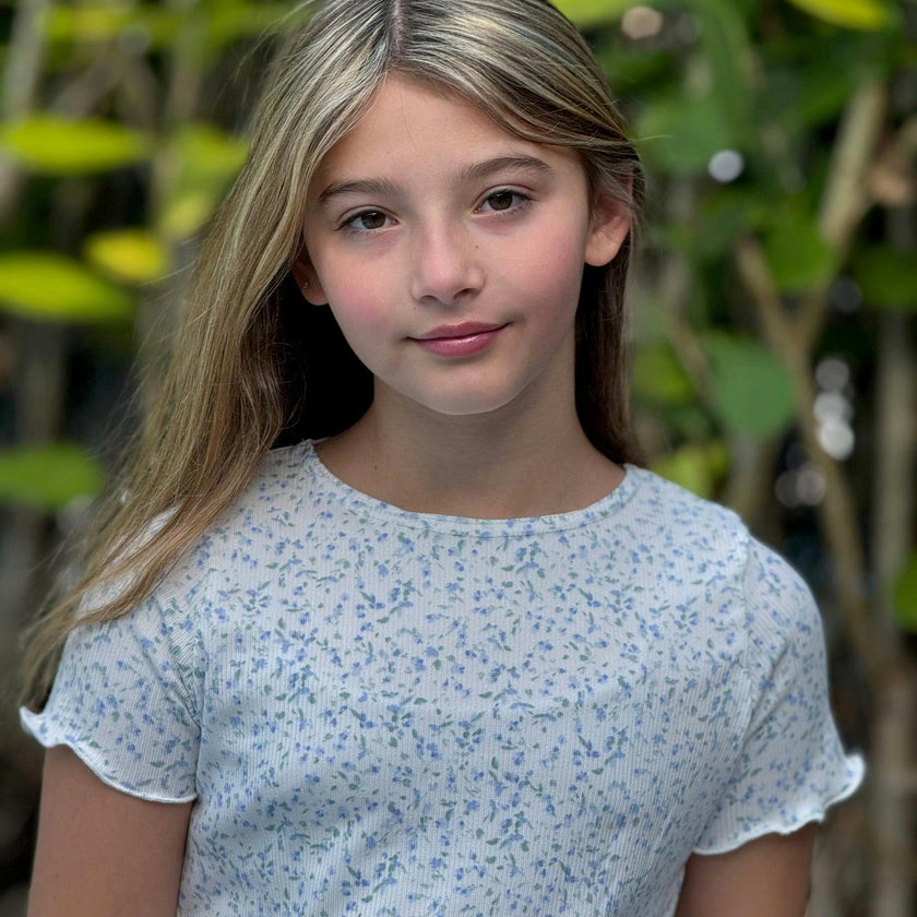 Girls Ribbed 2 Piece Top and Shorts Set